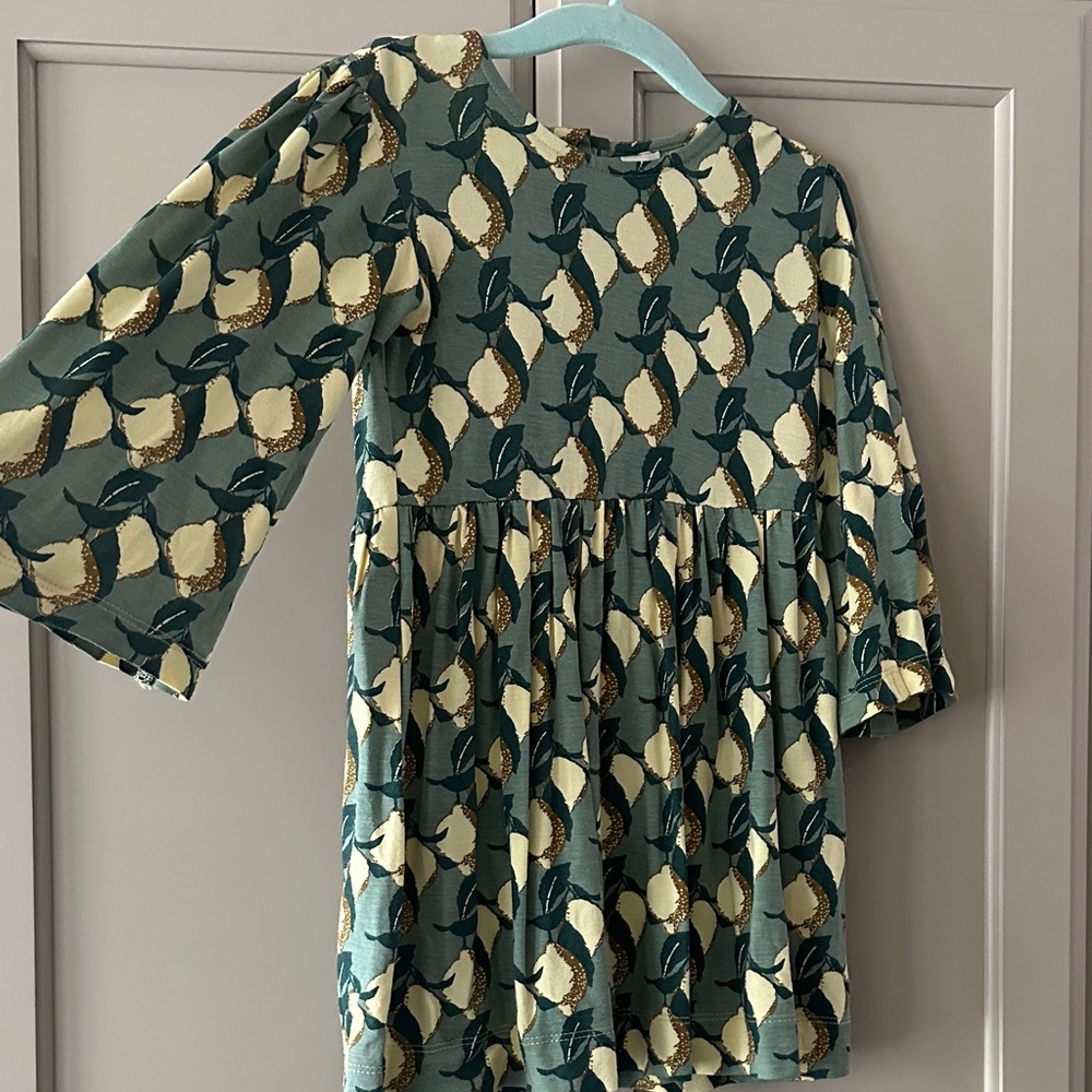 Kate Quinn Green and Cream Kids Dress